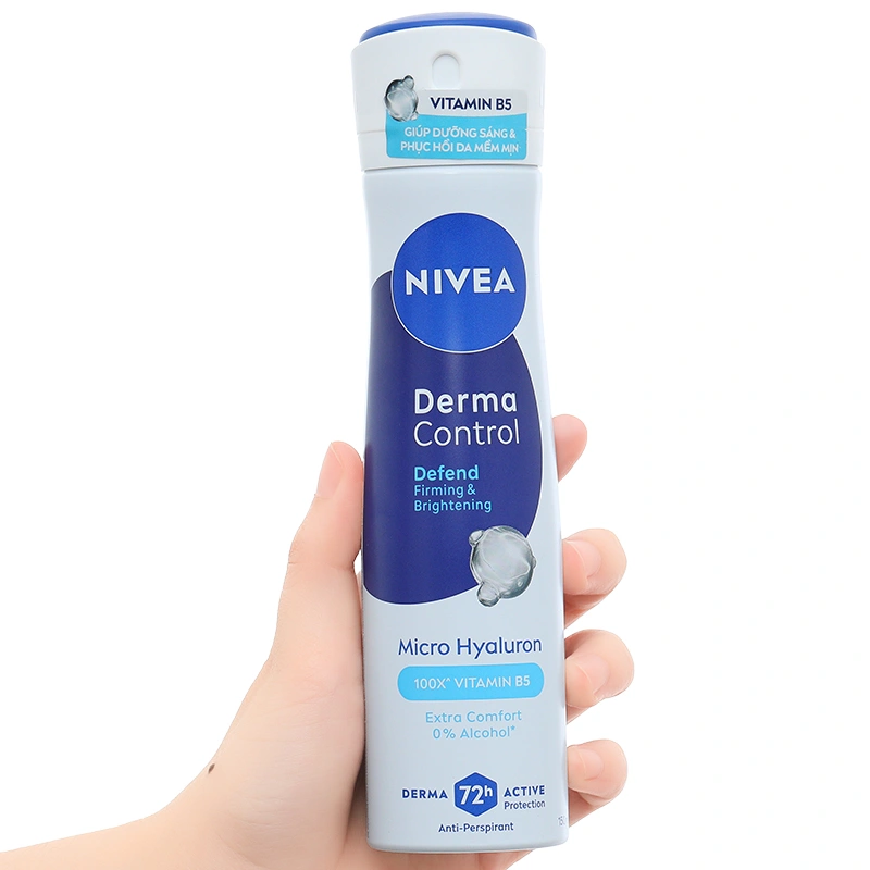 Xịt khử mùi Nivea Derma Control dưỡng sáng, ngăn mùi hôi suốt 72h chai 150ml - 5